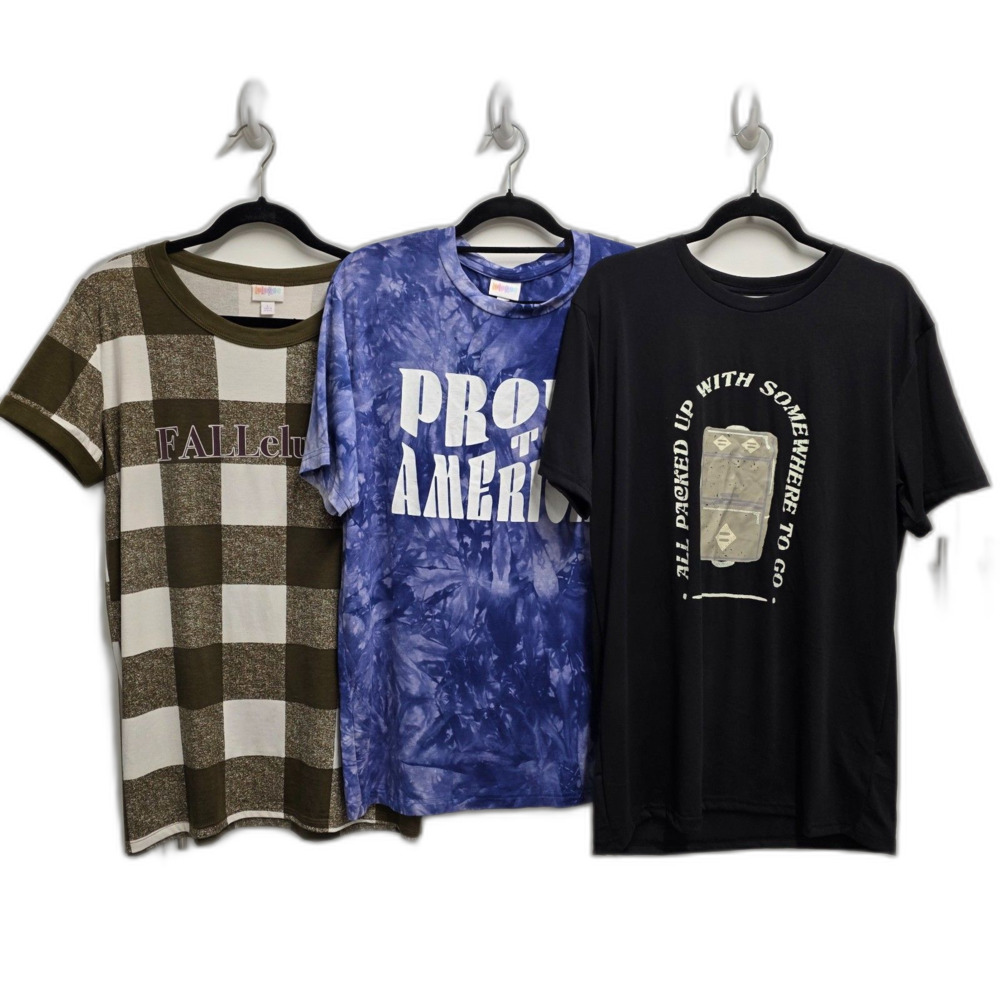 LuLaRoe Graphic Tee Bundle Size Large NWT & EUC | 3 Tops